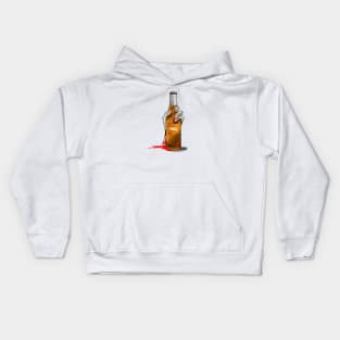 Zombie Hand Double Tap on White Kids Hoodie